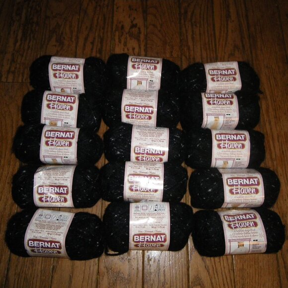 15 Skeins Bernat Haven Cotton Alpaca Blend Yarn - Color Night Fall - 77 yds ea.